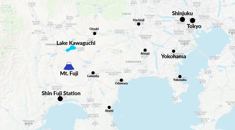 Mt Fuji Map Location