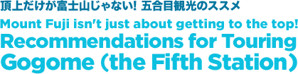 頂上だけが富士山じゃない!五合目観光のススメ Mount Fuji isn't just about getting to the top! Recommendations for Touring Gogome (the Fifth Station)